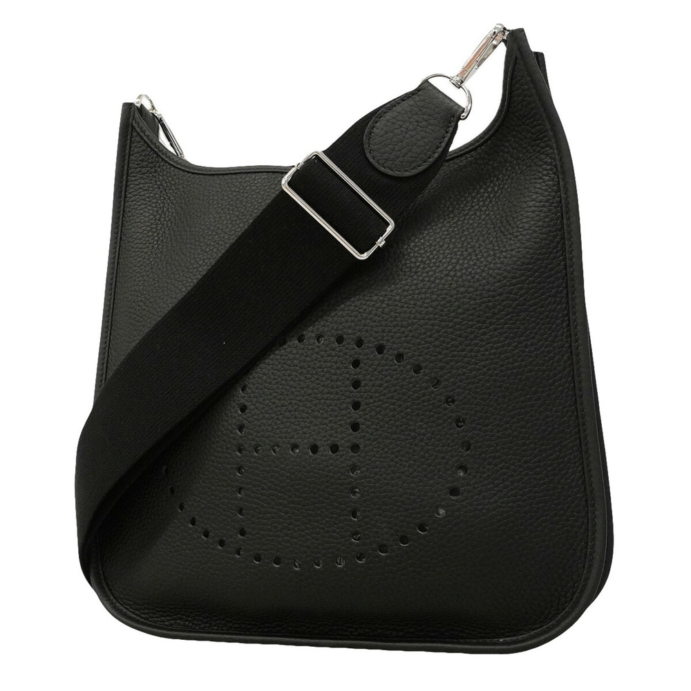Hermes Evelyne 3PM Shoulder Bag, Taurillon Clemence Leather, Black, K Stamp, ...